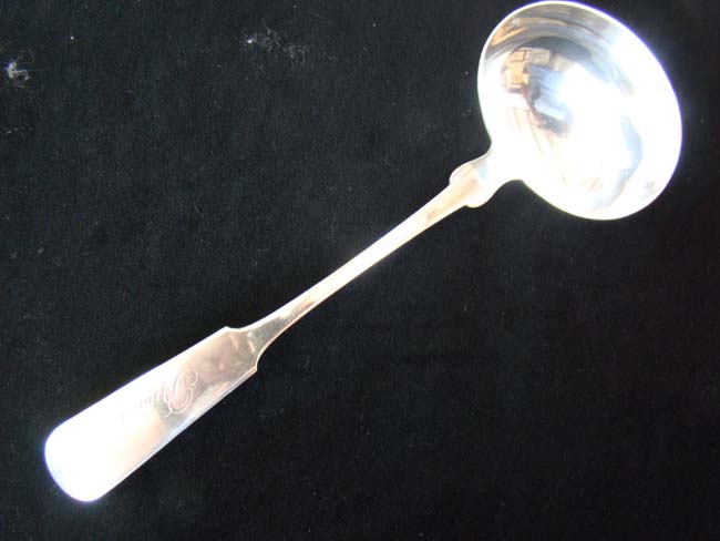 A Coin Silver Ladle from the BROWN family of Rhode Island made by Edward Miller of Providence circa 1825